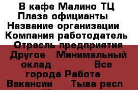 В кафе Малино ТЦ Плаза официанты › Название организации ­ Компания-работодатель › Отрасль предприятия ­ Другое › Минимальный оклад ­ 20 000 - Все города Работа » Вакансии   . Тыва респ.,Кызыл г.